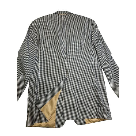 Orvis Gingham Sport Coat Jacket Navy Khaki Check 42L Classic Blazer Cotton Blend - Picture 2 of 8